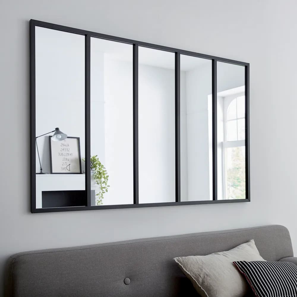 Espejo enmarcado rectangular Atelier negro INSPIRE 90 x 140 cm Leroy Merlin