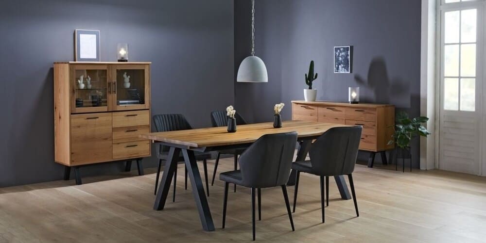 JYSK Mesa de comedor SANDBY 100x210 roble natural, negro