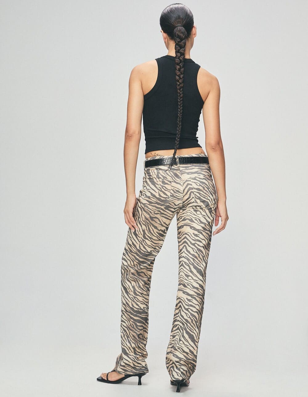 Jeans Straight Fit Animal Print Stradivarius