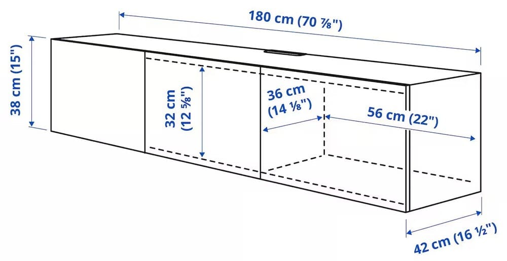 Mueble TV con puertas IKEA, negro-marrón Björköviken, marrón chapa de roble teñida