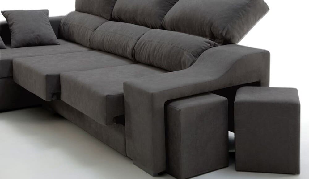 Sofa Chaise Longue Loki Izquierda Gris Marengo Tejido Con Sistema Acualine Carrefour