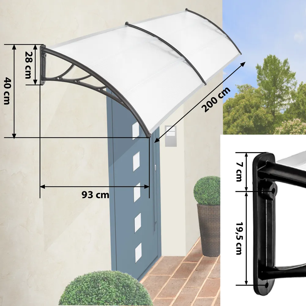 Tectake Marquesina transparente Leroy Merlin - 200 cm