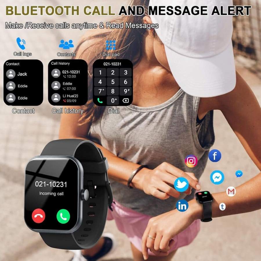 Amazon Reloj Inteligente Hombre Mujer, 1.96in Smartwatch con Llamada Bluetooth