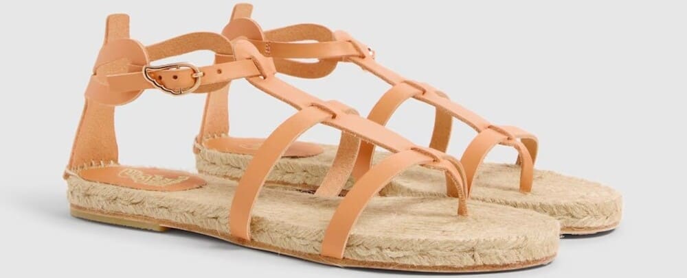 El Corte Ingles Edición limitada Castañer x Ancient Greek Sandals. Las sandalias Delos en piel y cierre lateral