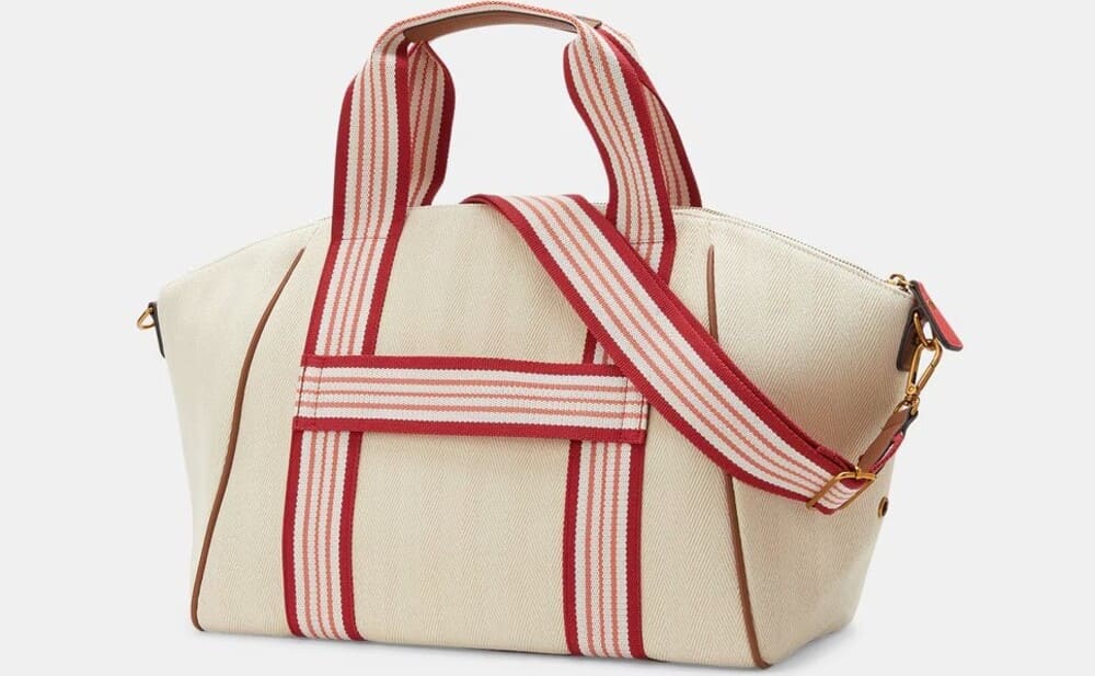 El Corte Ingles Tintoretto Bolso weekend con asa extraible y detalles en rojo