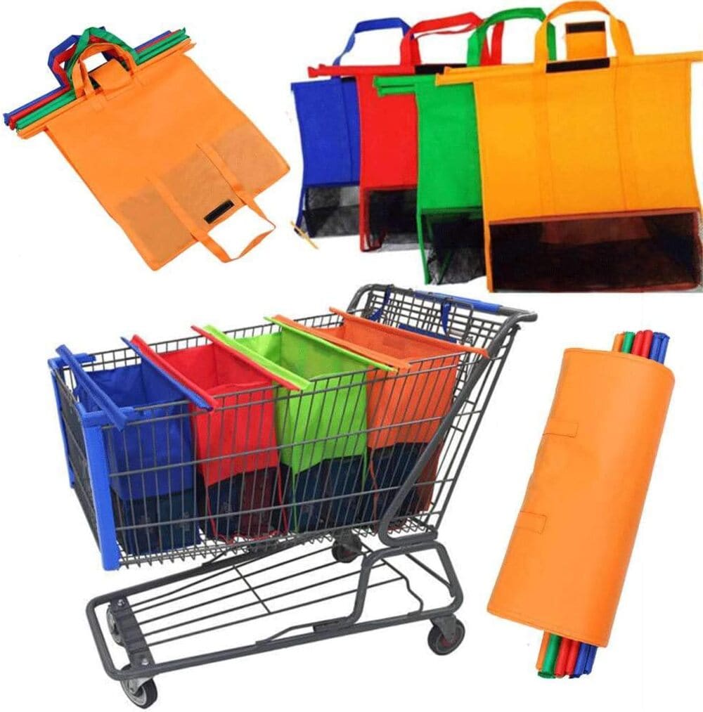 HSJCZMD Carrito de la Compra Bolsas para supermercado, Tejido de Compra de Alimentos Multifuncional Clasificación no Bolsas, Mesh Amazon