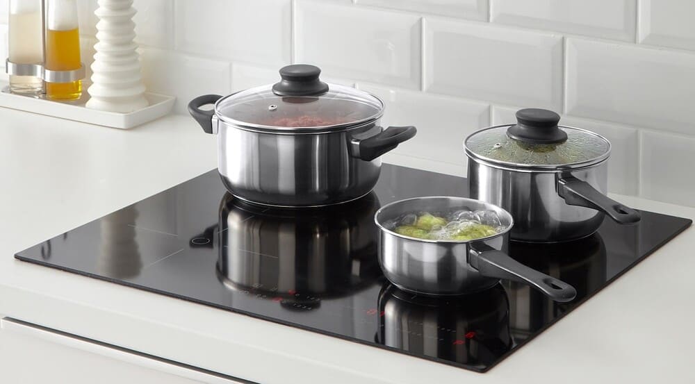 IKEA ANNONS Batería de cocina, 5 piezas, vidrio, acero inoxidable