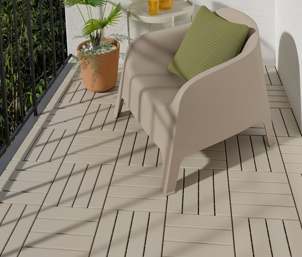 IKEA RUNNEN Suelo exterior suelo terraza, beige, 0.81 m²