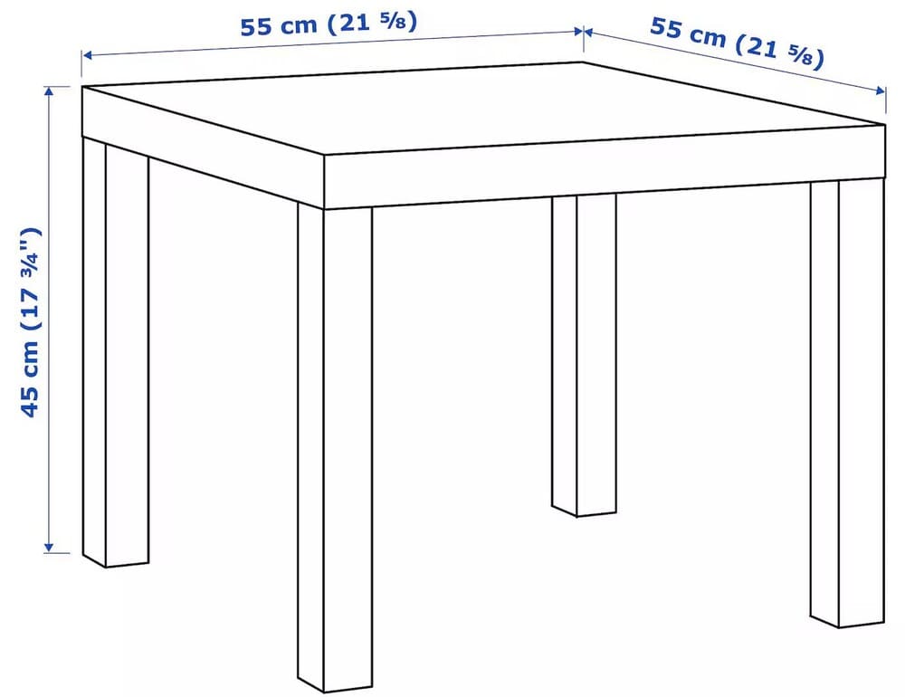 LACK Mesa auxiliar IKEA, blanco, 55x55 cm