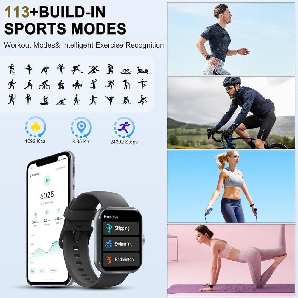 Reloj Inteligente Hombre Mujer Amazon, 1.96in Smartwatch con Llamada Bluetooth