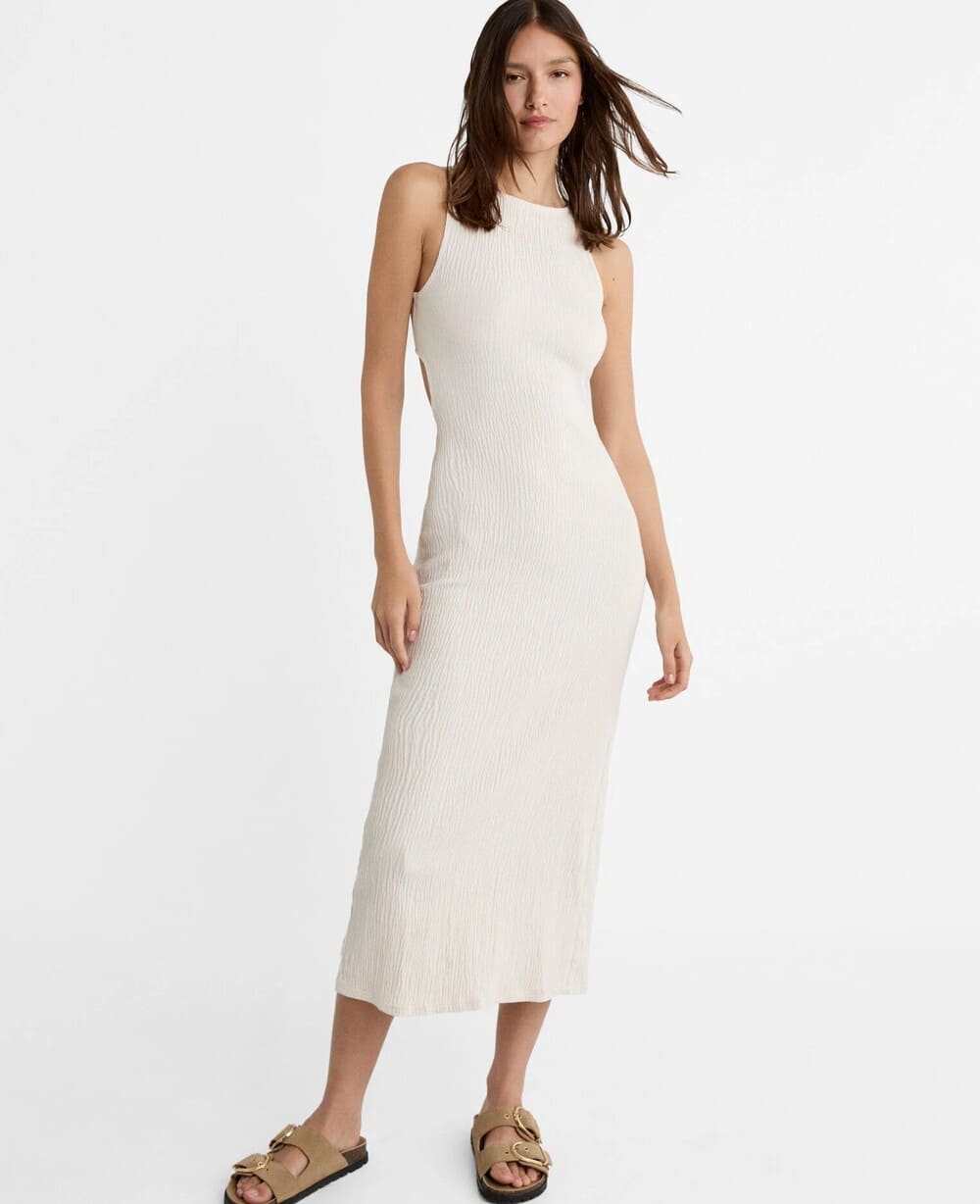 Stradivarius Vestido MIDI Cut Out