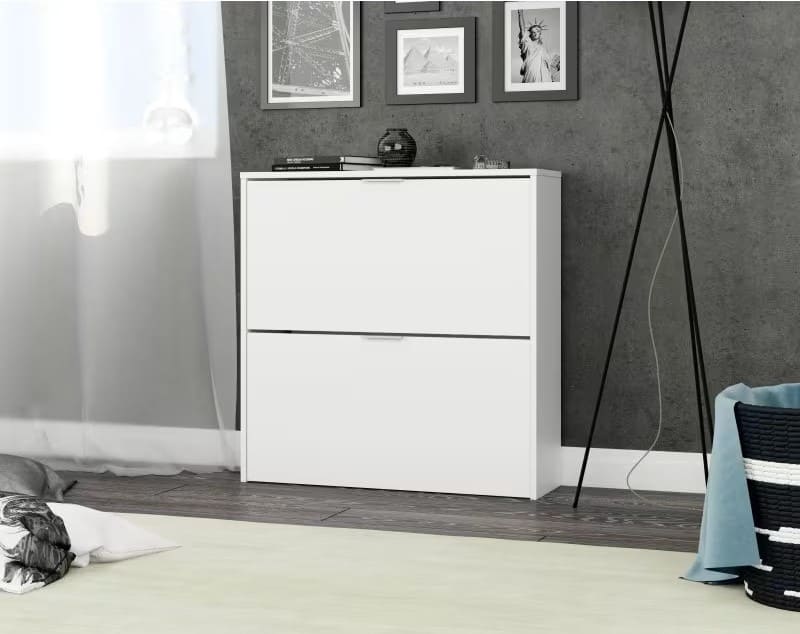 Zapatero de 2 puertas con capacidad para 16 pares blanco de Maisons du Monde