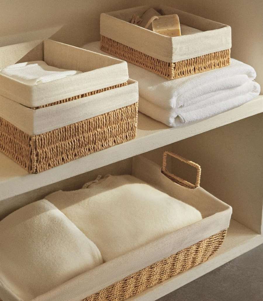 Zara Home Cesta Rectangular Tejido Interior