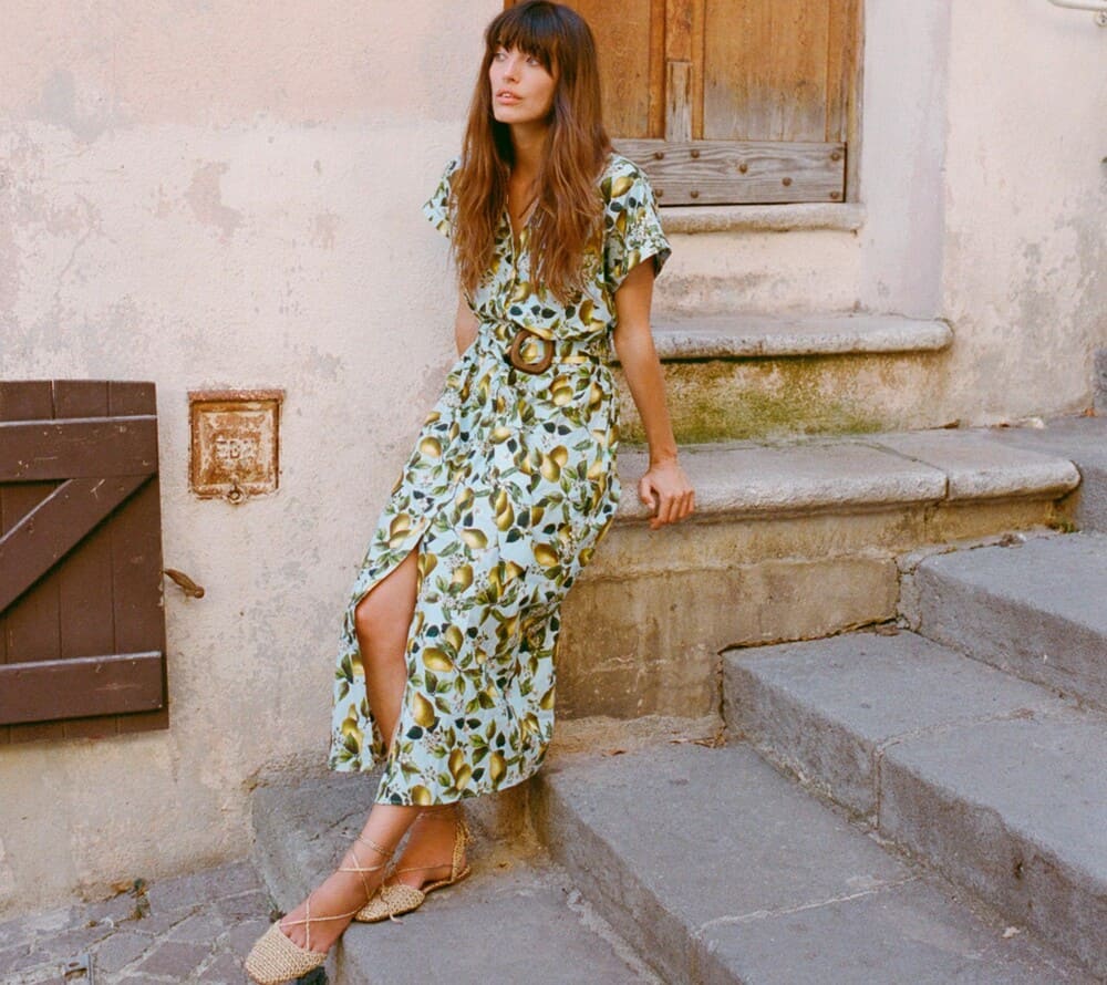 Zara Vestido MIDI Estampado Frutas