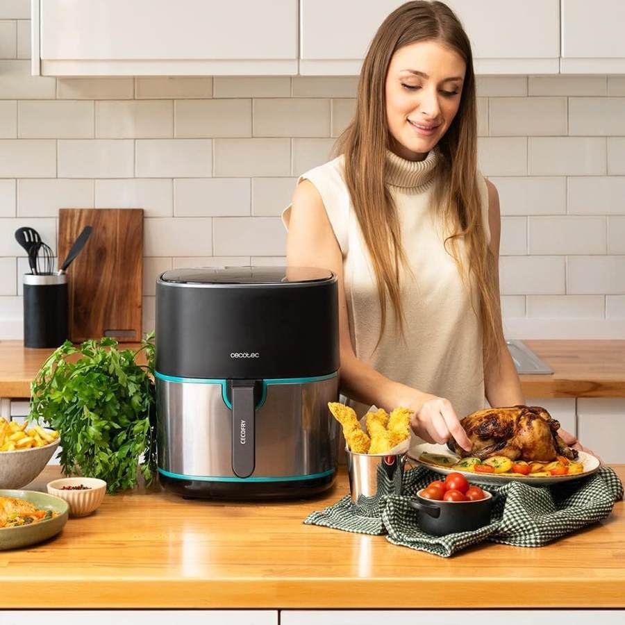 Amazon Cecotec Freidora de Aire sin Aceite de 6.5L Cecofry Fantastik Inox 6500 Pack, Air Fryer