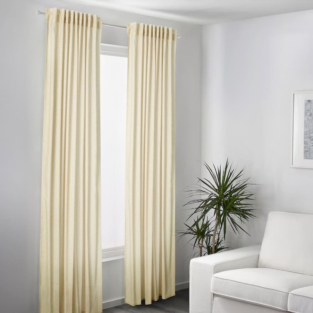 IKEA ÅKERMOLKE Juego de cortinas, beige, 145x300 cm