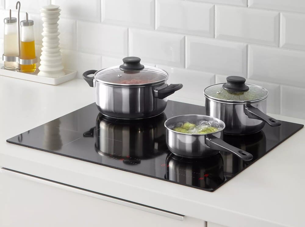 IKEA ANNONS Batería de cocina, 5 piezas, vidrio, acero inoxidable