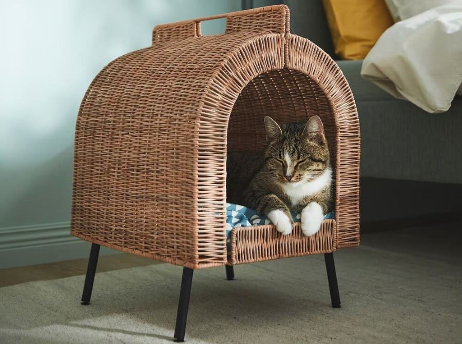 IKEA UTSÅDD Casa para gatos, ratán