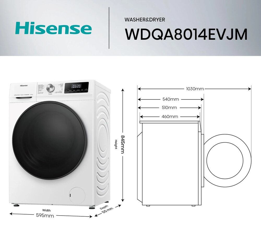 Lavasecadora Hisense WDQA8014EVJM