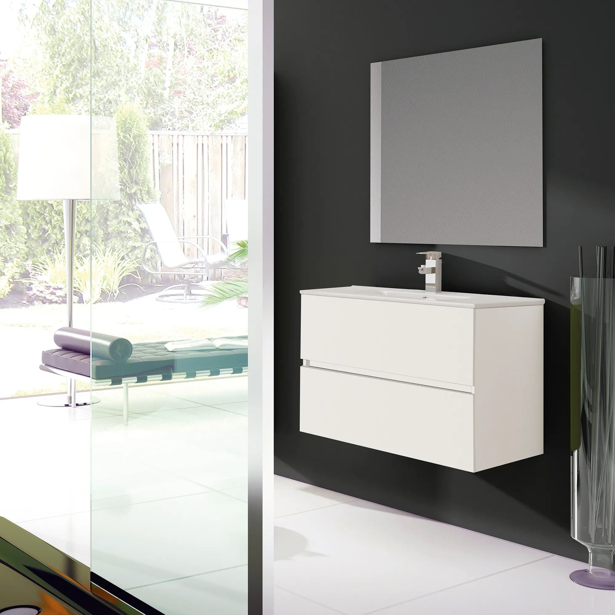 Leroy Merlin Mueble de baño con lavabo Belic blanco 80x45 cm