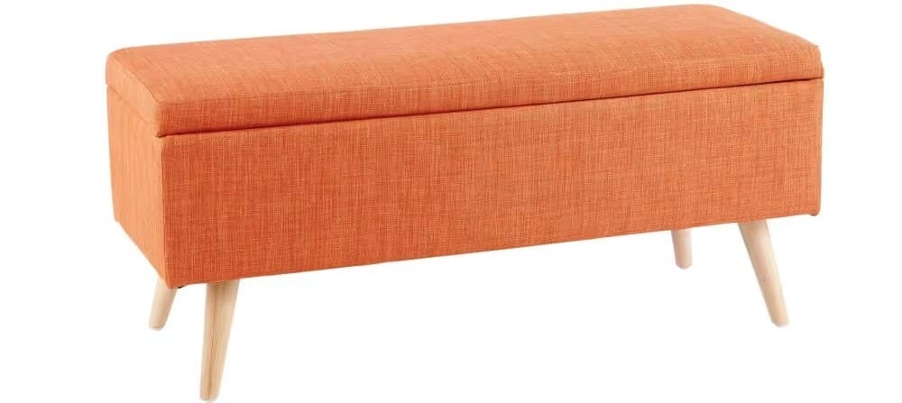 Maisons Du Monde Banco baúl vintage naranja y hevea