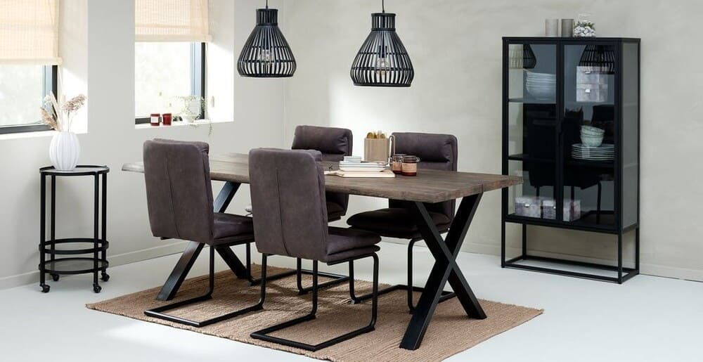 Mesa de comedor ROSKILDE 95x200 roble oscuro JYSK