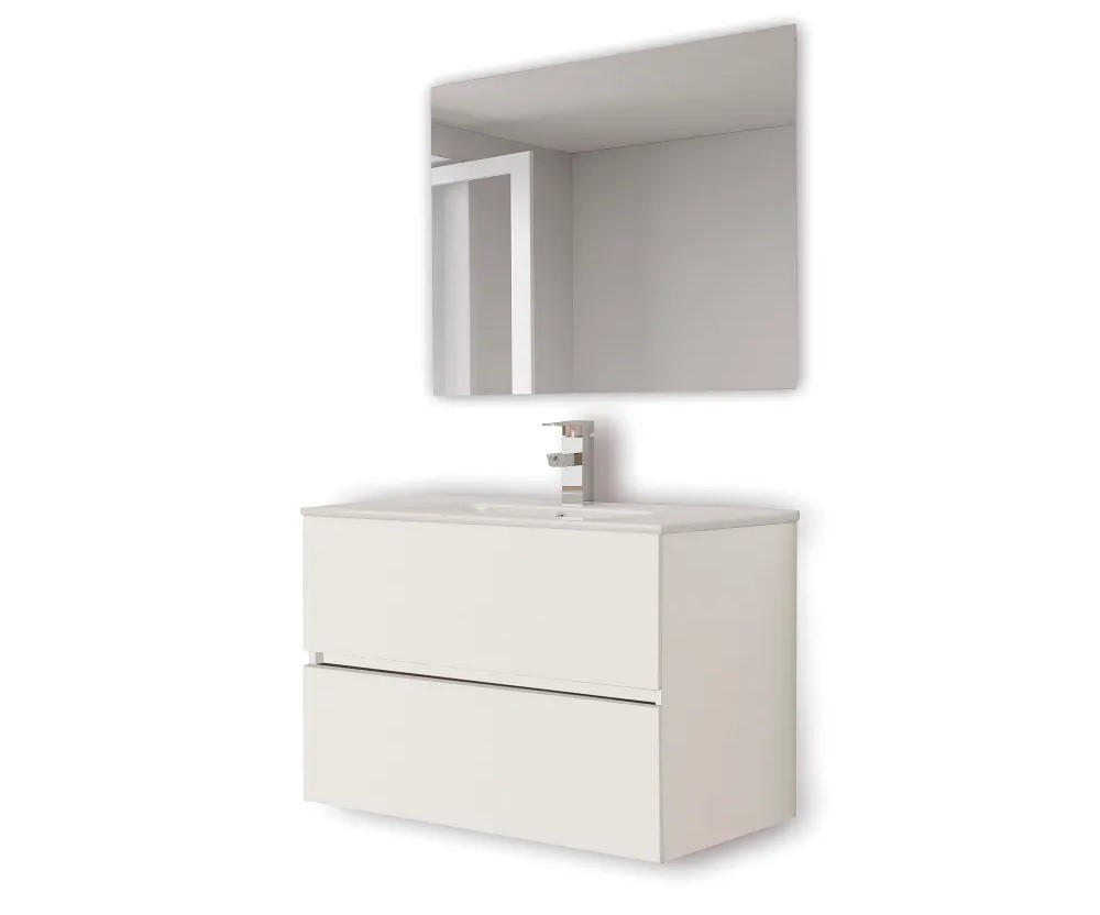 Mueble de baño con lavabo Belic blanco 80x45 cm