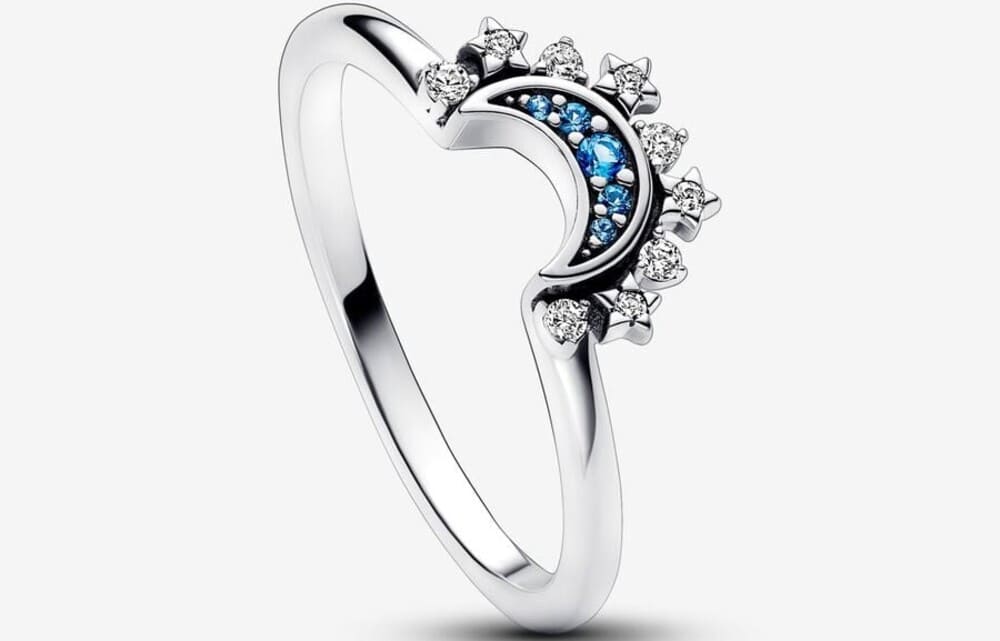 Pandora Anillo Luna Celestial Azul