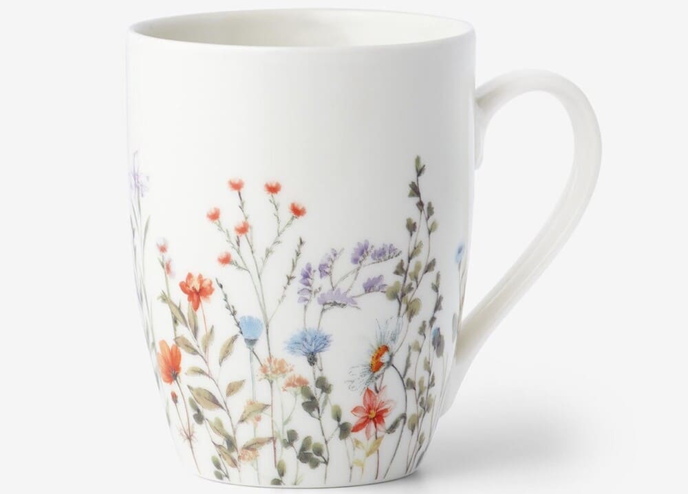 Taza de cerámica con estampado de flores Pepco