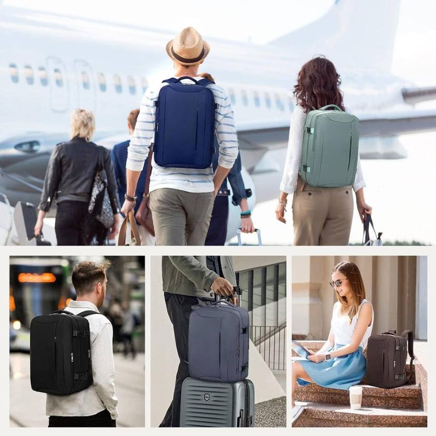 Xkdoai Mochila Viaje Amazon Cabina Avion 25x20x40, Ryanair Maleta Bolsas de Cabina con Organizador de Equipaje