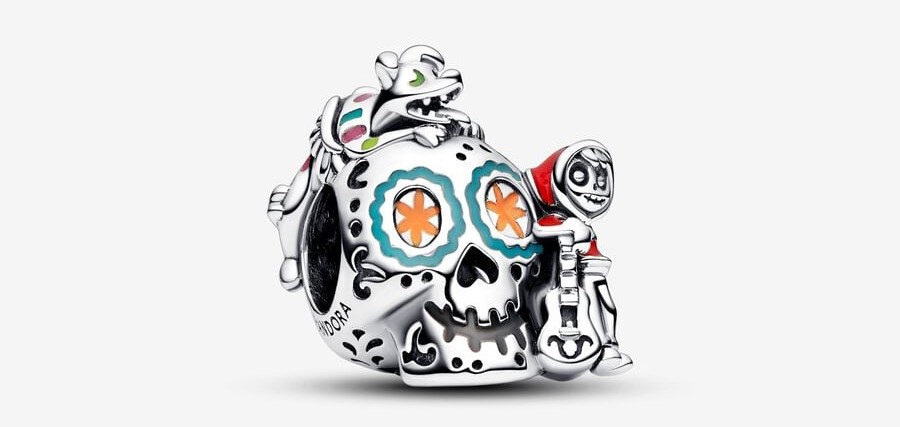 Charm Calavera de Miguel y Dante de Coco de Disney Pixar que Brilla en la Oscuridad