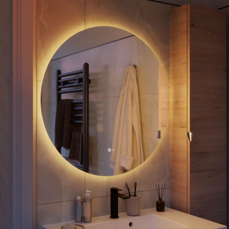 Espejo de baño con luz LED Modern Round