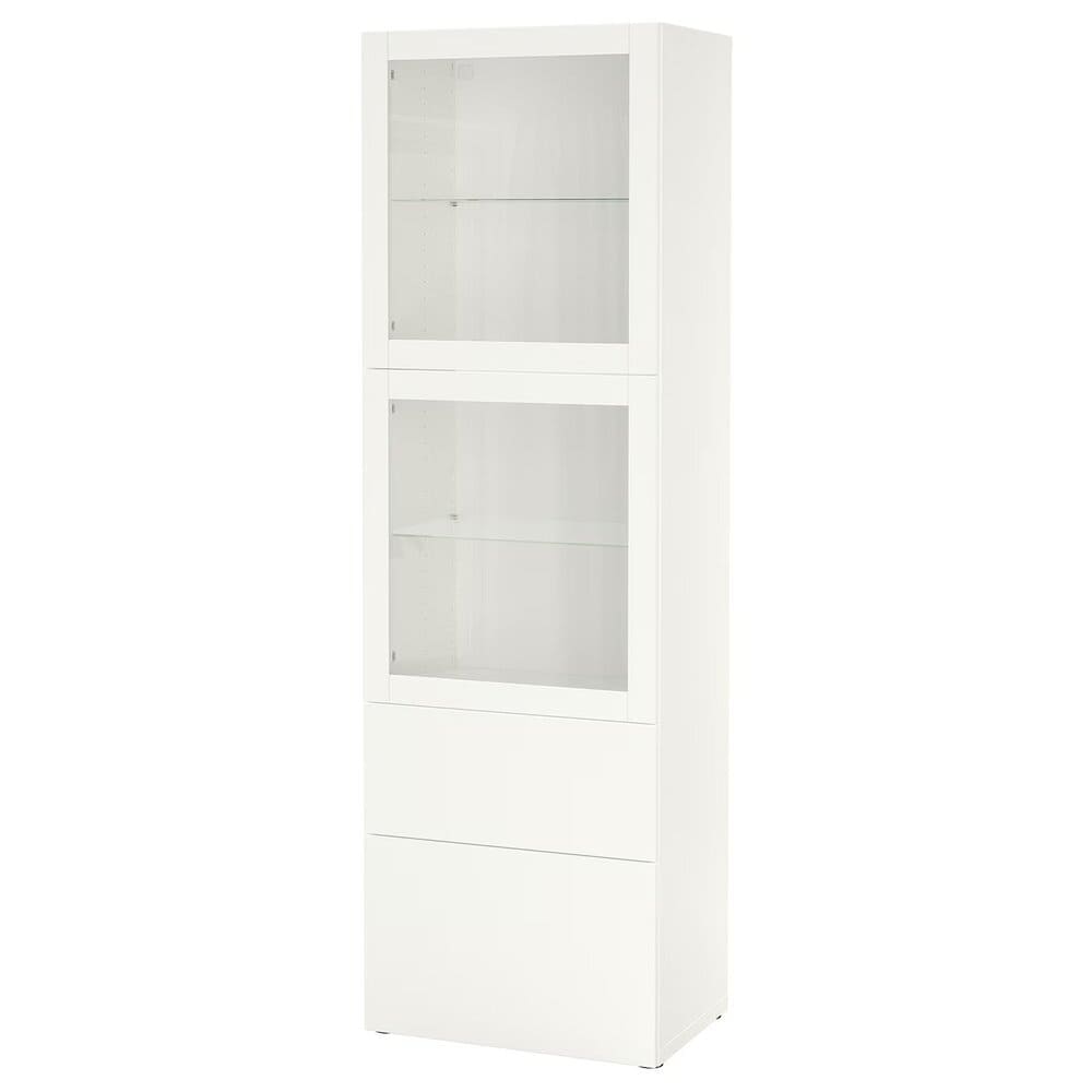 IKEA BESTÅ Vitrina, blanco Lappviken vidrio transparent