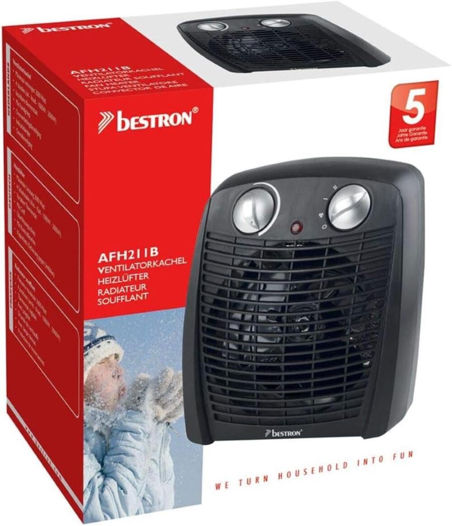 Bestron Calefactor Amazon, Termoventilador con 2 niveles de potencia