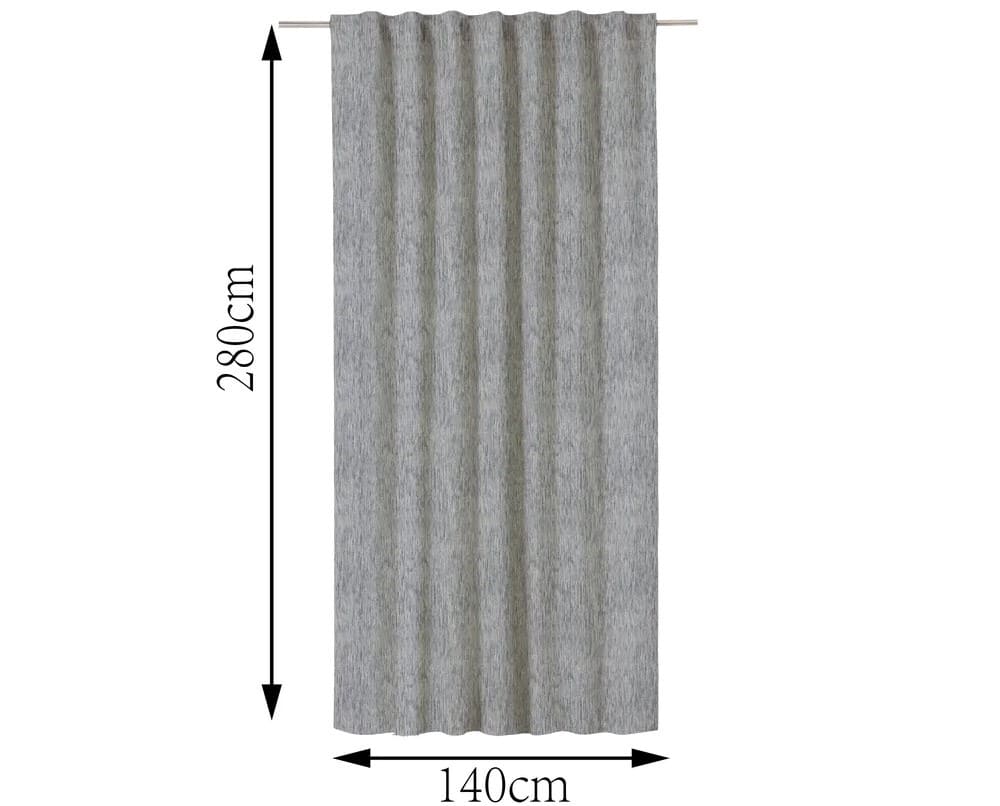 Cortina térmica opaca con cinta Leroy Merlin, trabillas Auriane INSPIRE liso gris 140x280cm