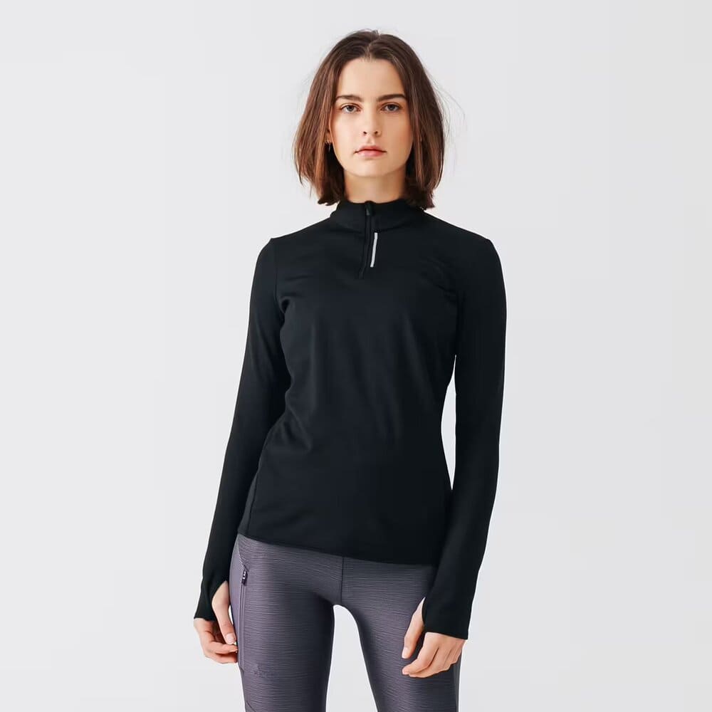 Decathlon Camiseta térmica running Mujer negra