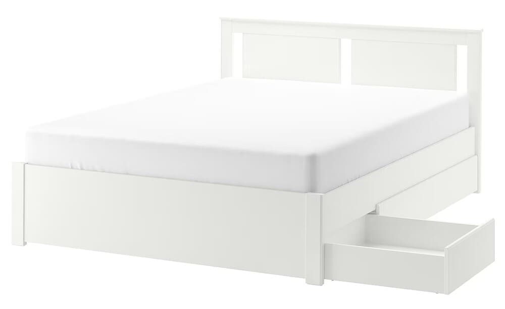 IKEA Estructura de cama con 2 cajones, blanco, 140x200 cm