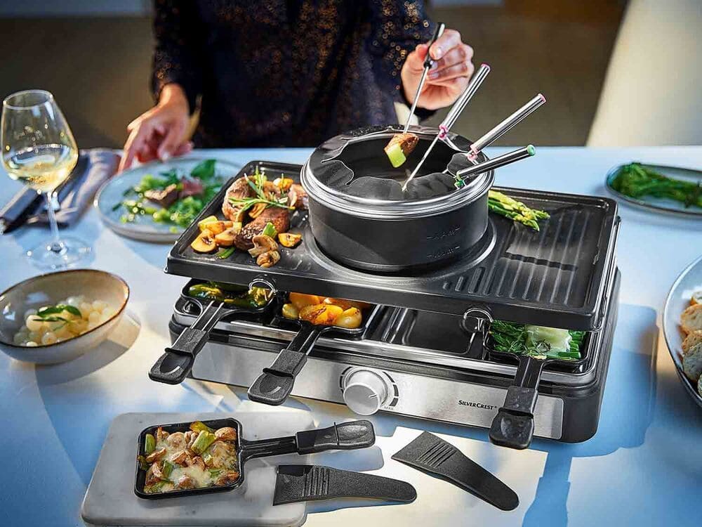 Raclette grill con fondue 1400 W de LIDL