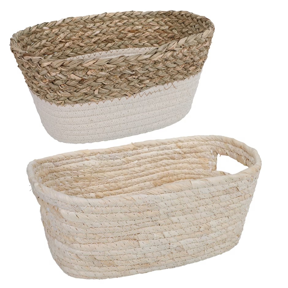 Assorted Woven Straw Baskets, 2 ct