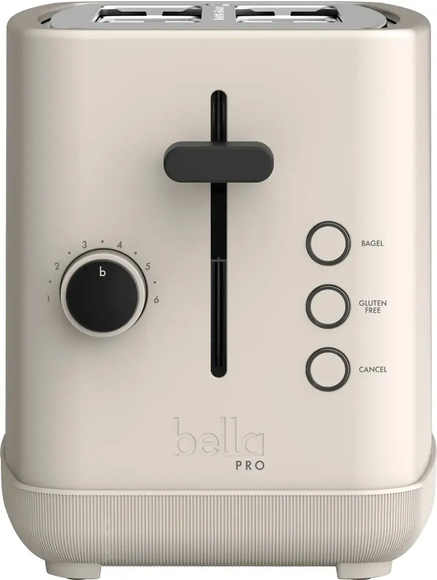 Best Buy bella PRO - 2-Slice Toaster with Extra Wide Slots - Oatmilk