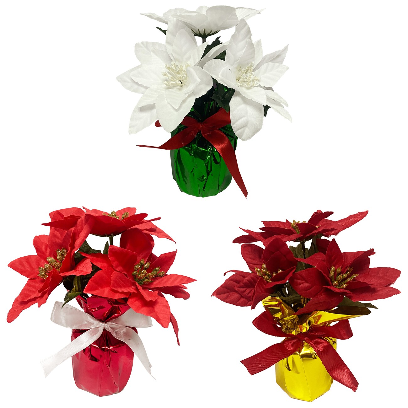 Christmas House Artificial Poinsettia with Pot