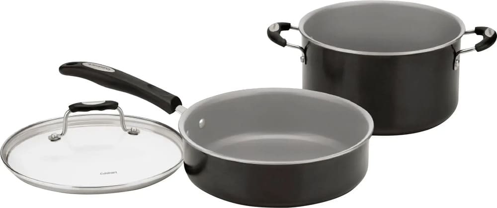 Cuisinart - Ceramic Nonstick 11 PC Cookware Set - Black