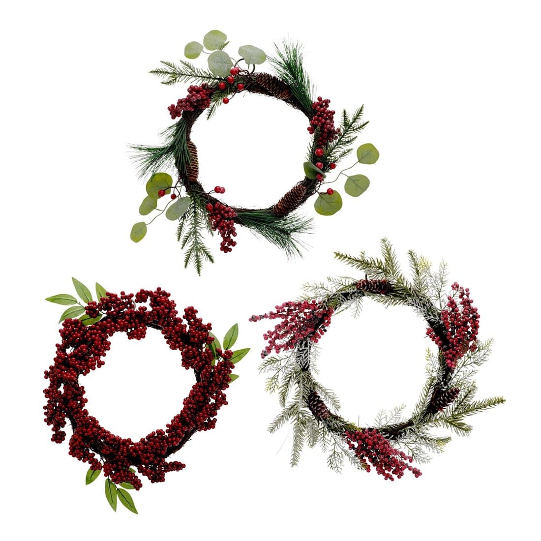 Decorative Pine and Berry Christmas Wreath