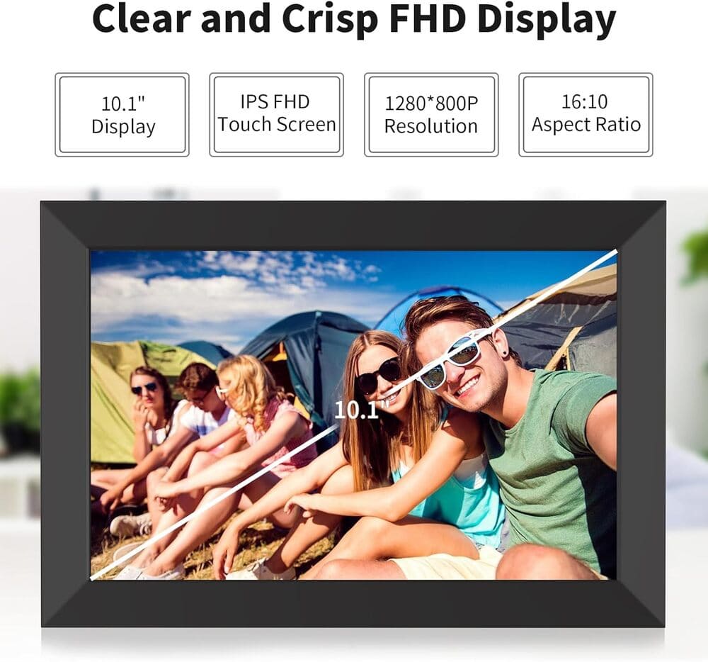 Digital Picture Frame, 10.1 Inch WiFi Digital Photo Frame Electronic Picture Frame Slideshow de Amazon