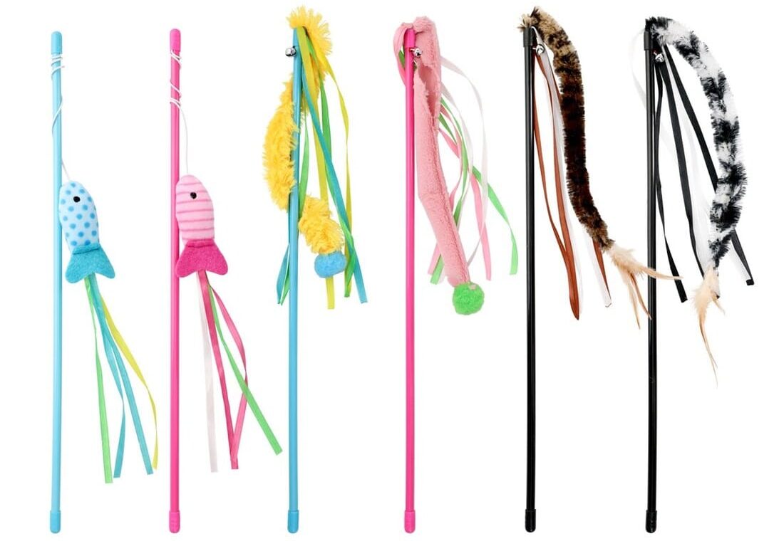 Greenbrier Kennel Club Multi-Tail Cat Teaser Wands,