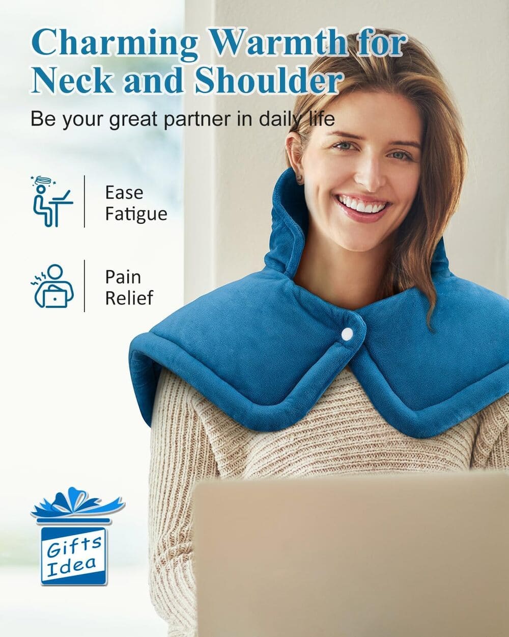 Heating Pad for Neck and Shoulder, Christmas Gifts for Men Women Mom Dad