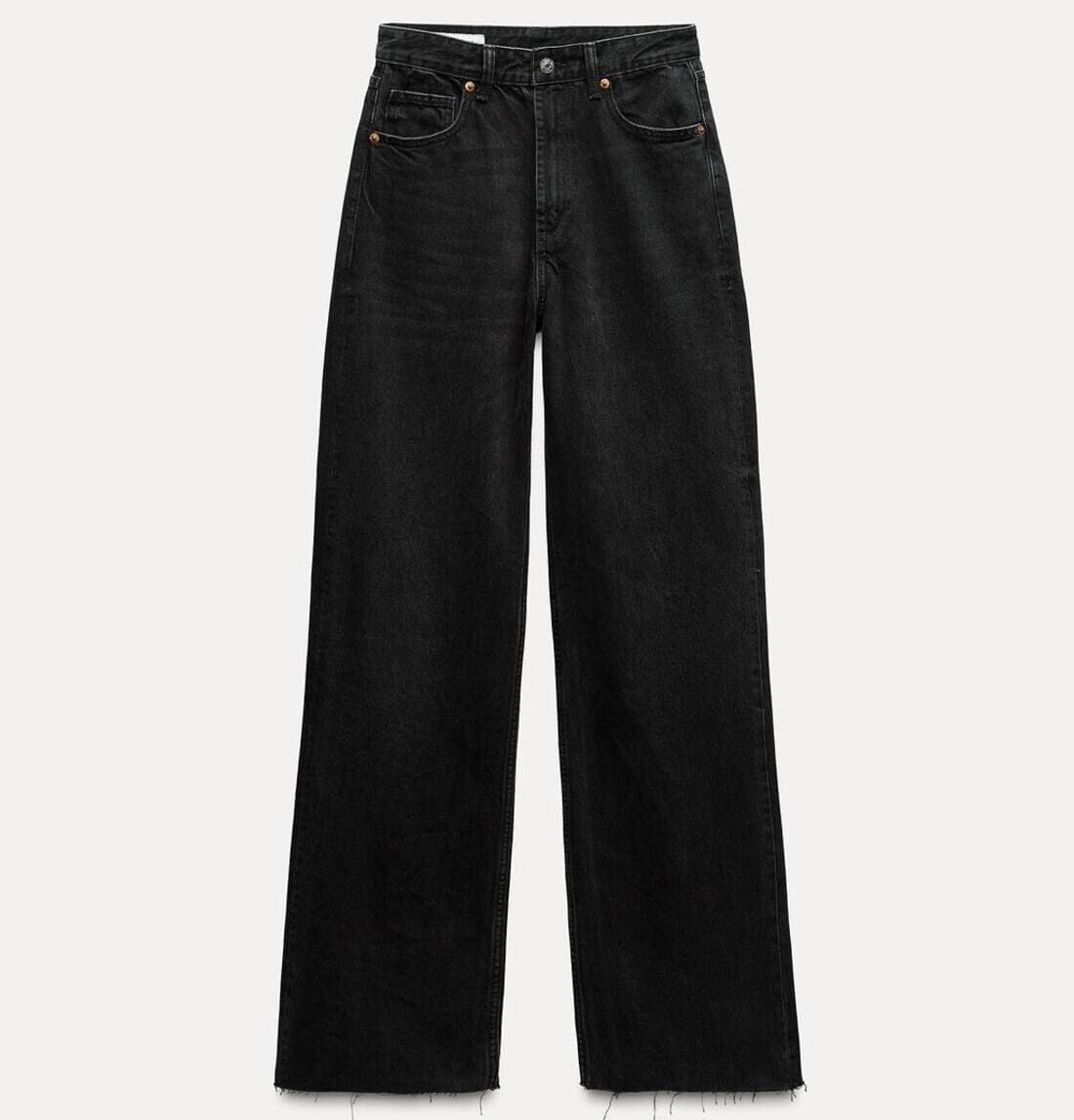 JEANS TRF WIDE LEG TIRO ALTO FULL LENGTH DE ZARA