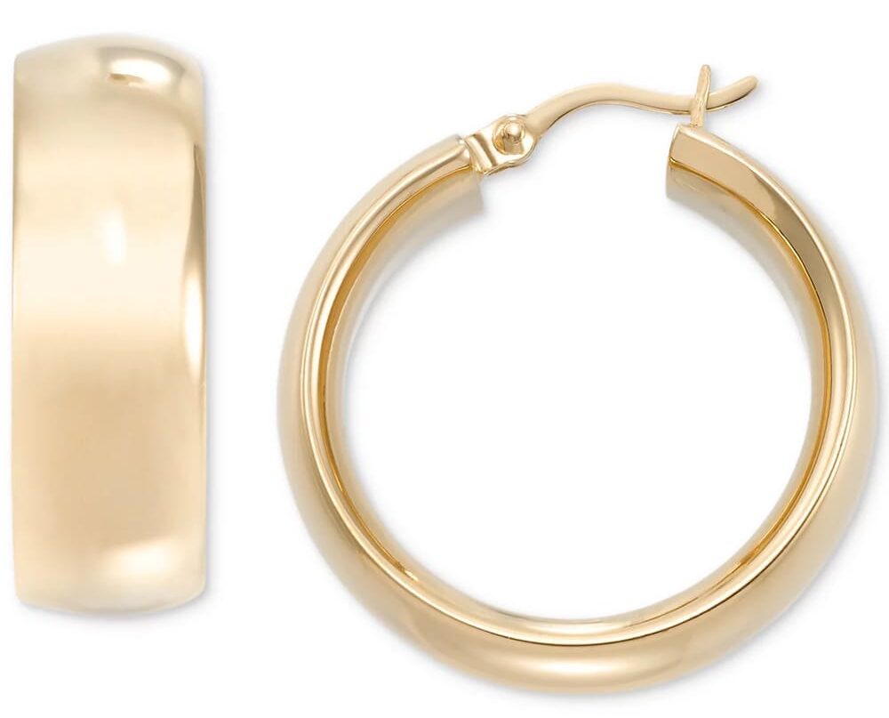 Macys Wide Polished Small Hoop Earrings