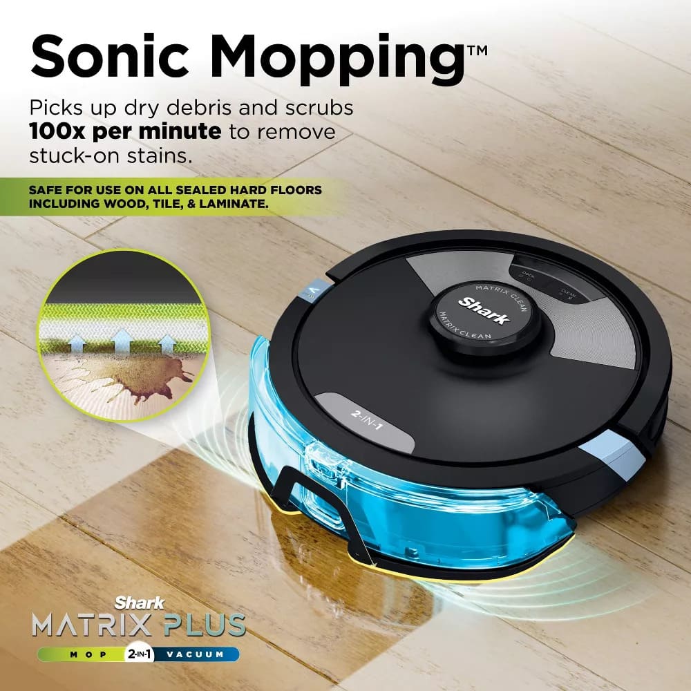 Shark Matrix Plus 2in1 Robot Vacuum & Mop with Sonic Mopping