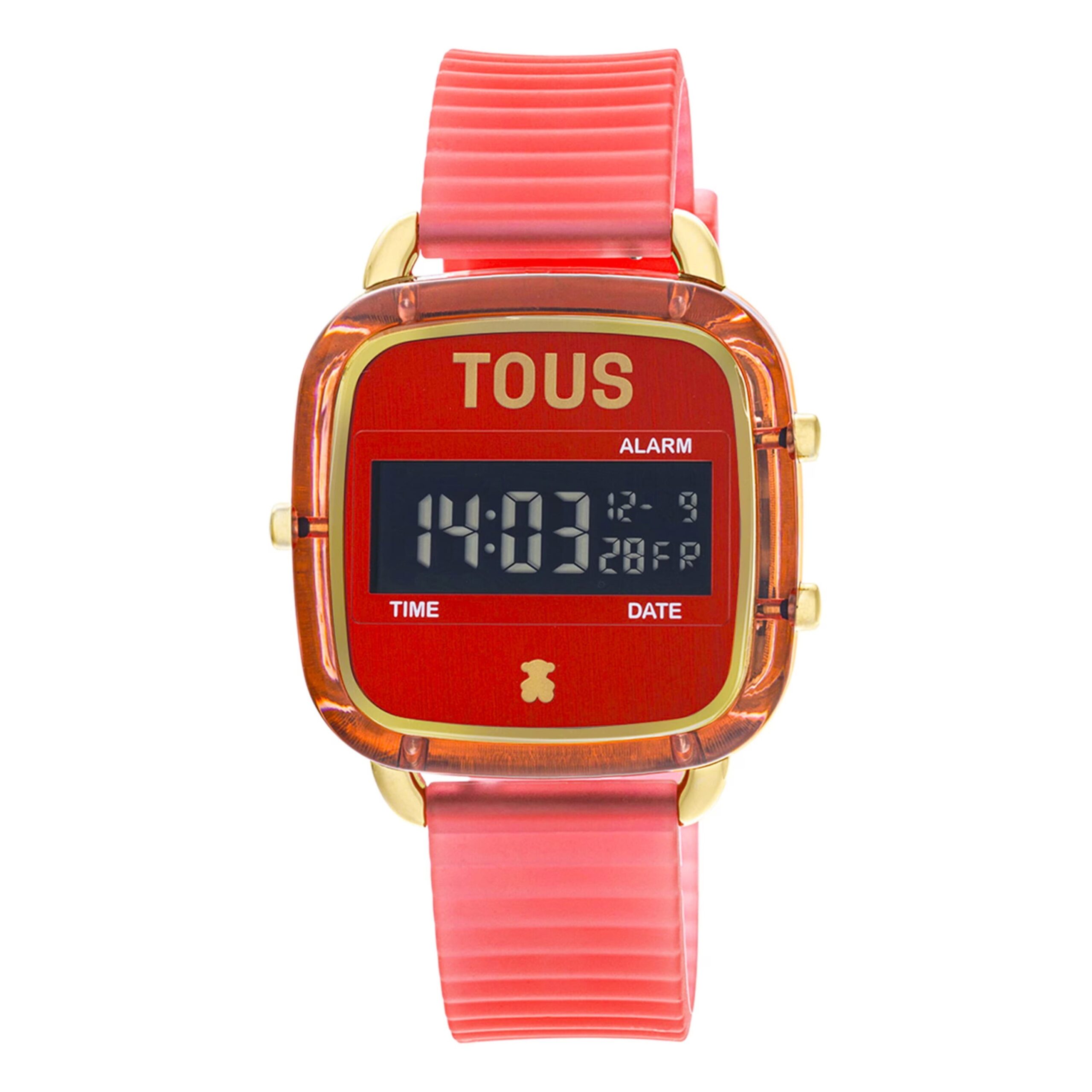 TOUS Reloj digital de policarbonato con correa de silicona rojo D-Logo Fresh